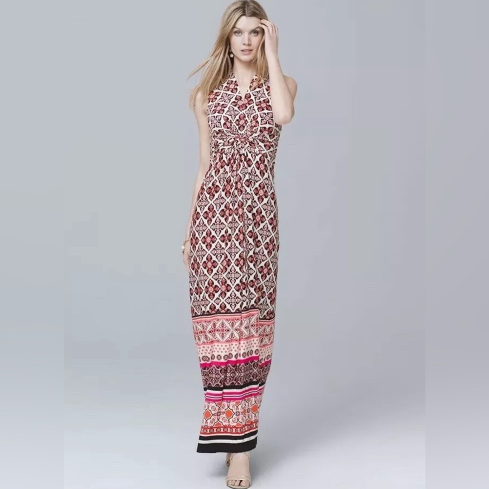 Pink & Black White House | Black Market Maxi Dress, Patterned Summer Dress